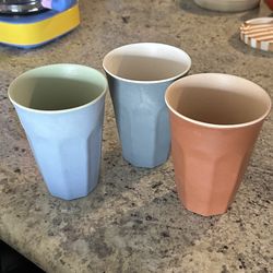 Anthropologie Pastel Reusable Cups – Set of 3