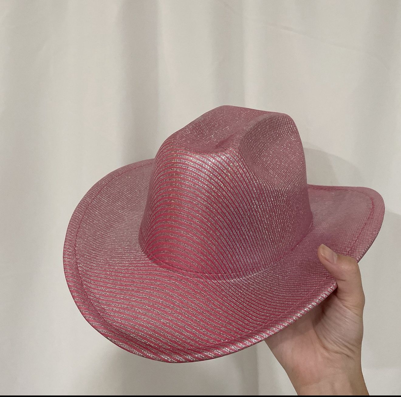 Western cowboy hat with Barbie pink bling bling band