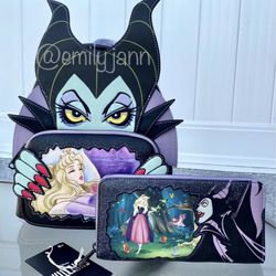 Sleeping Beauty Maleficent Backpack Set 