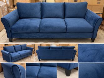 Blue Velvet 3-Seat Sofa