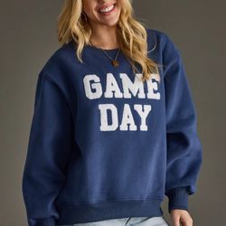 Women's Size XL Game Day Sweatshirt, Blue, NEW