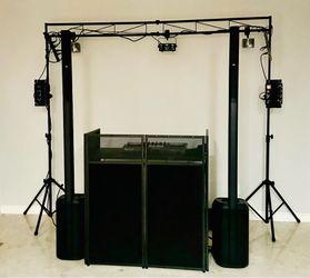 D J stand, lights and truss only.