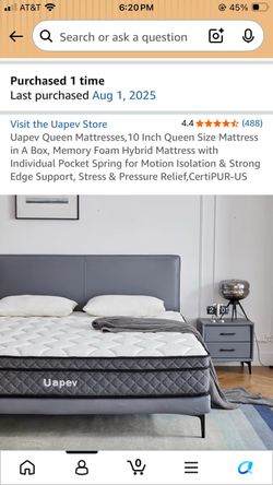Uapev Queen Mattresses,10 Inch Queen Size Mattress in A Box, Memory Foam Hybrid Mattress with Individual Pocket Spring for Motion Isolation & Strong E