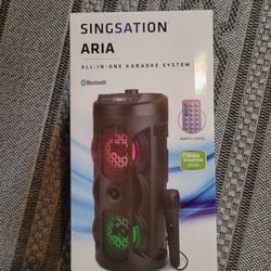 Singsation 5.0 Bluetooth Karaoke Machine, 2 4" Dynamic Driver Loudsound Speakers, Two Microphones, LED Light Show, Karaoke Machine for Kids and Adults