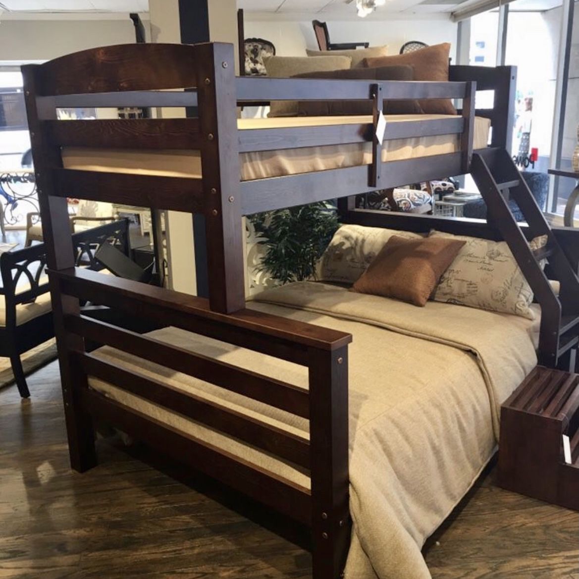 💥HUGE Blowout Furniture Sale!💥 Wood Twin Full Bunk Bed W/ Slats! Brand New In Box! $50 Down Takes It Home Today! 