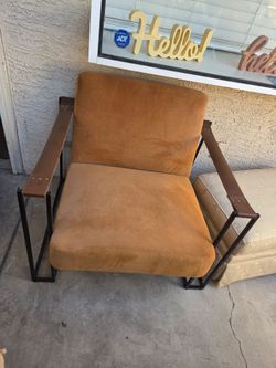 Modern Suede & Leather Accent Chairs