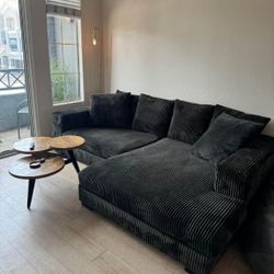 GREY CHARCOAL CORDUROY SECTIONAL BRAND NEW SAME DAY DELIVERY 