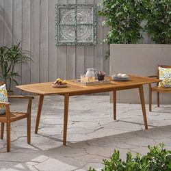 Stamford Outdoor Acacia Wood Expandable Dining Table, Teak