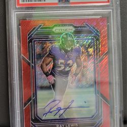 RAY LEWIS 2012 PRIZM AUTO RED SHIMMER PSA 9 #17 (28/35)