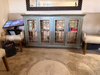 International Furniture Direct 70" Solid Pine Entertainment Console – $485