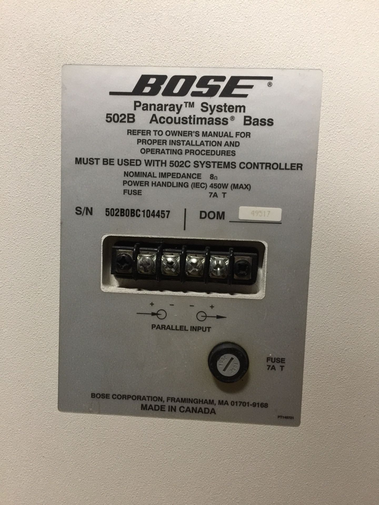 Bose Speakers 502B