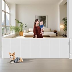 Upgrade 150 inch Retractable Baby Gates Extra Wide Retractable 34" Tall