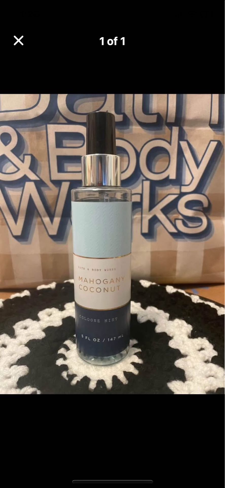 Limited Edition BBW Mahogany Coconut Cologne Mist 5 fl oz