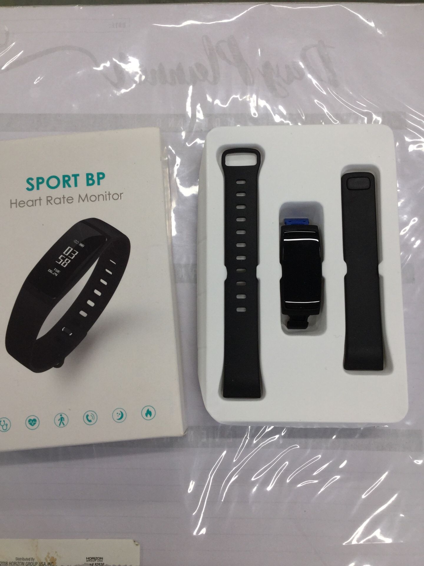 BP Sport fitness tracker and heart rate black opened box