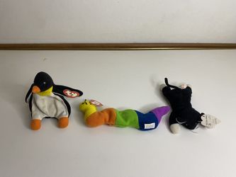 Set of 3 Ty Teenie Beanie Babies – Zip, Inch & Waddle – Pre-Owned Collectible