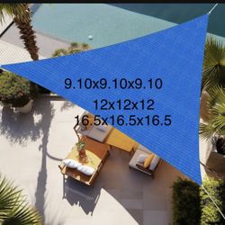 Sun Shade Sail, Triangle Canopy Shades for Outdoor Patio Pergola Cover SunshadeSails UV Blocking Canovas Covers， blue