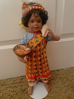 Vintage Porcelain Marisma Senegal Norwegian Doll 