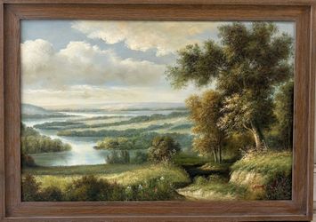 Serenity By The River Landscape Oil Painting