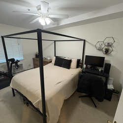 Queen size black metal bed frame