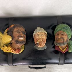 Vintage Bossons Congleton England Chalkware Heads Set of 3