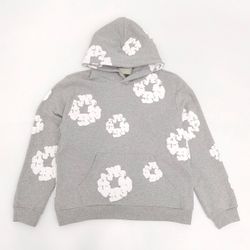 Grey Denim Tear Hoodie 