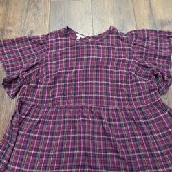 Womans Plaid Purple Shirt Size 3x By Terra & Sky #8