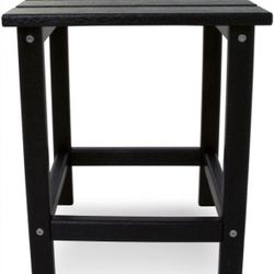 B5-108 Table in Black Wood, 18" H, Side or Outdoor Table, New.