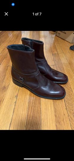 E.T. Wright VTG Boots Mens Size 10D Cordovan Leather Zip Up: NEW