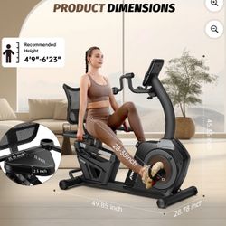 Magnetic Recumbent Exercise Bike with Arm Exerciser, Ergonomic Backrest & Comfortable Seat. Was 