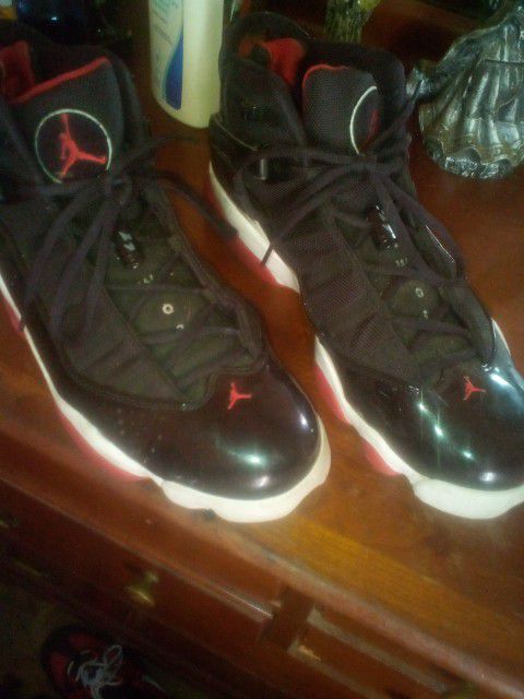 Jordans Black On Red Size 12 