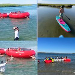 Water trampoline, Paddle Boards, Dog Bone