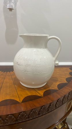 White Ironstone Pitcher Made In Italy