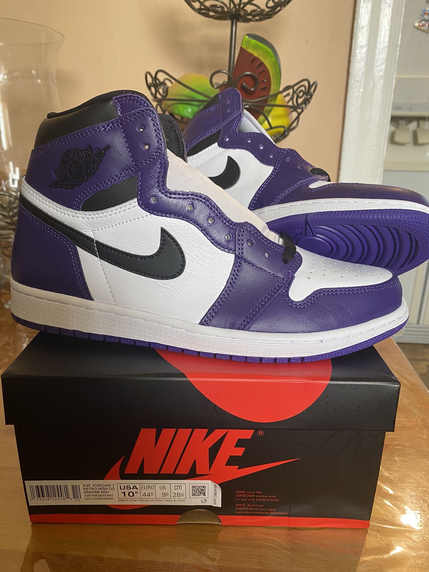 Air Jordan 1 Court Purple size 10.5