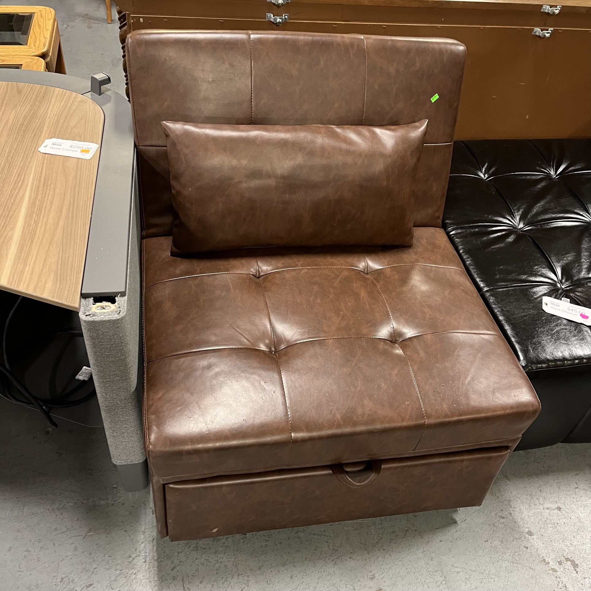 Faux Leather Ottoman Bed (in Store)