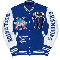 Rockstar Original Blue Varsity Jacket Size Small Men