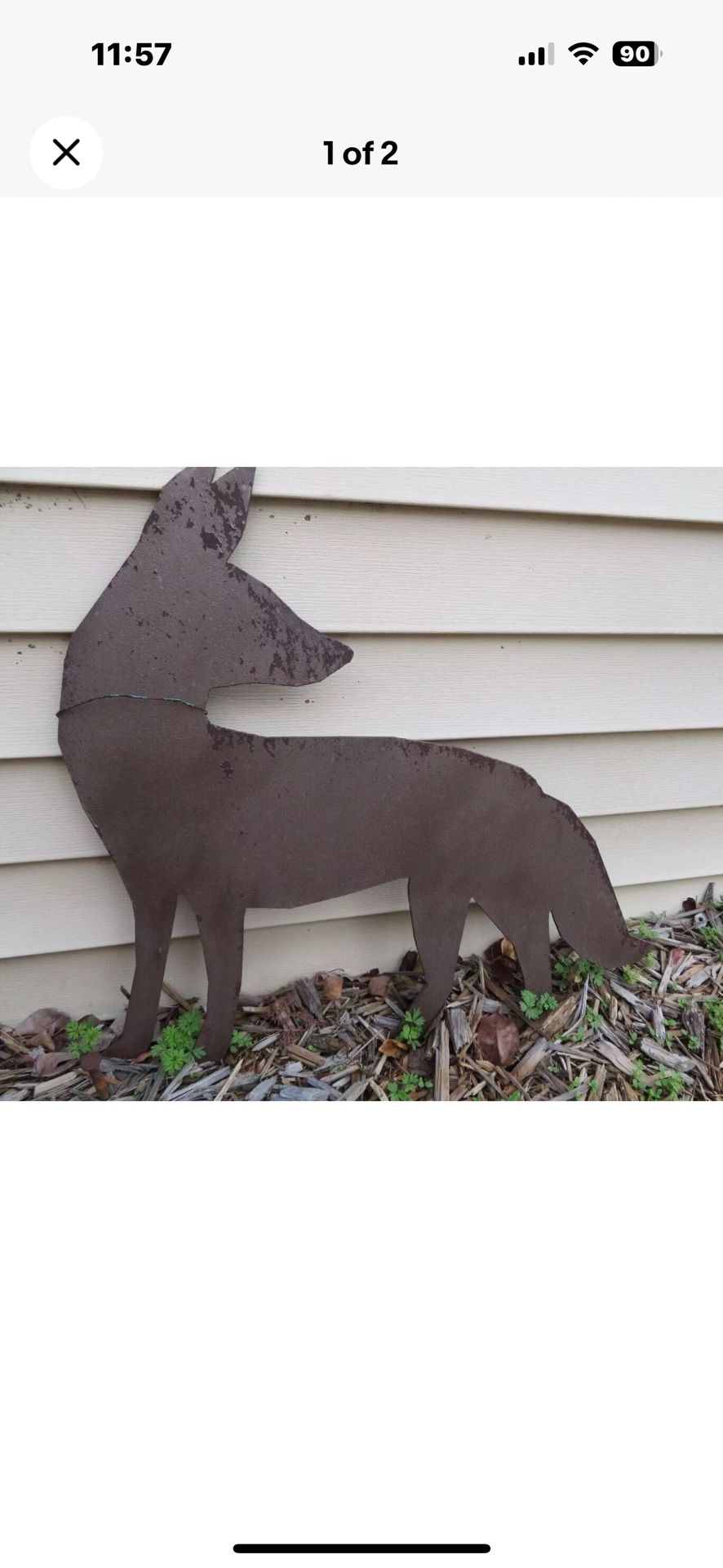 German Shepherd metal yard art, handmade in the USA, rusted~incl.stakes