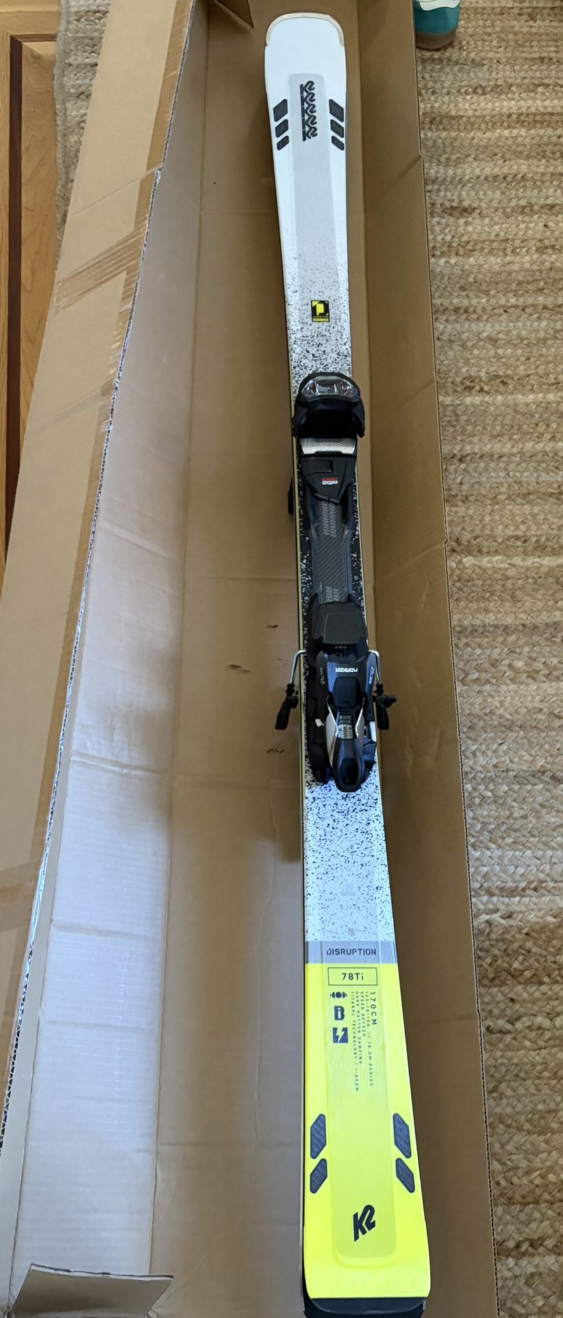 (LIKE NEW) K2 DISRUPTION 78Ti 170cm Skis W/ Marker MXC 12.0 Bindings