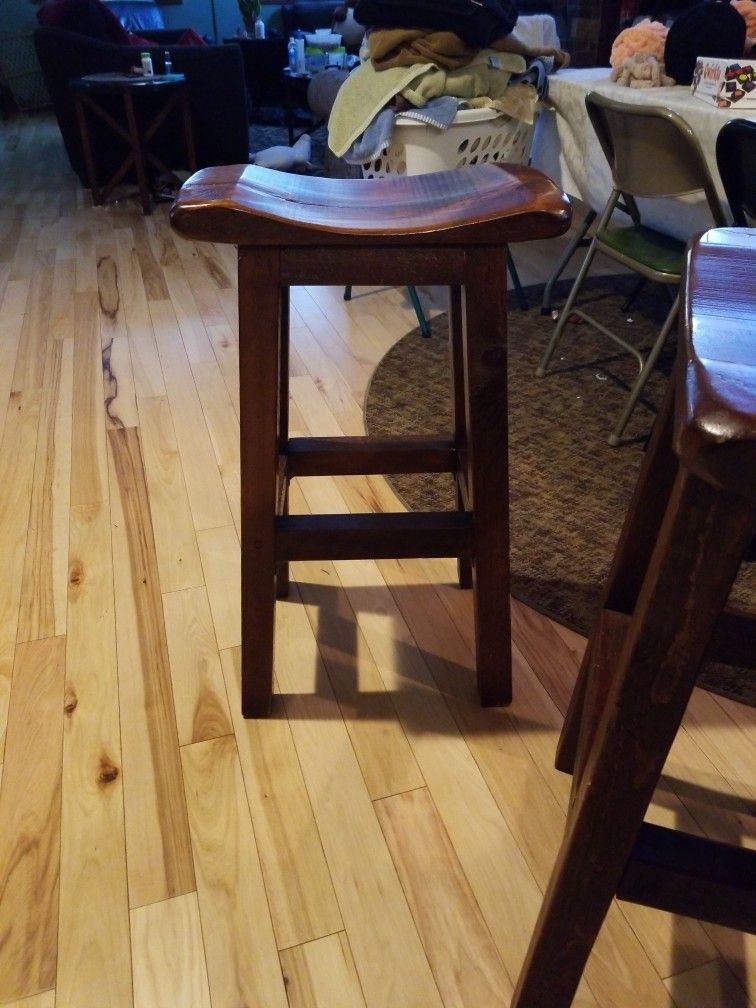 2 Wooden Counter Height Stools