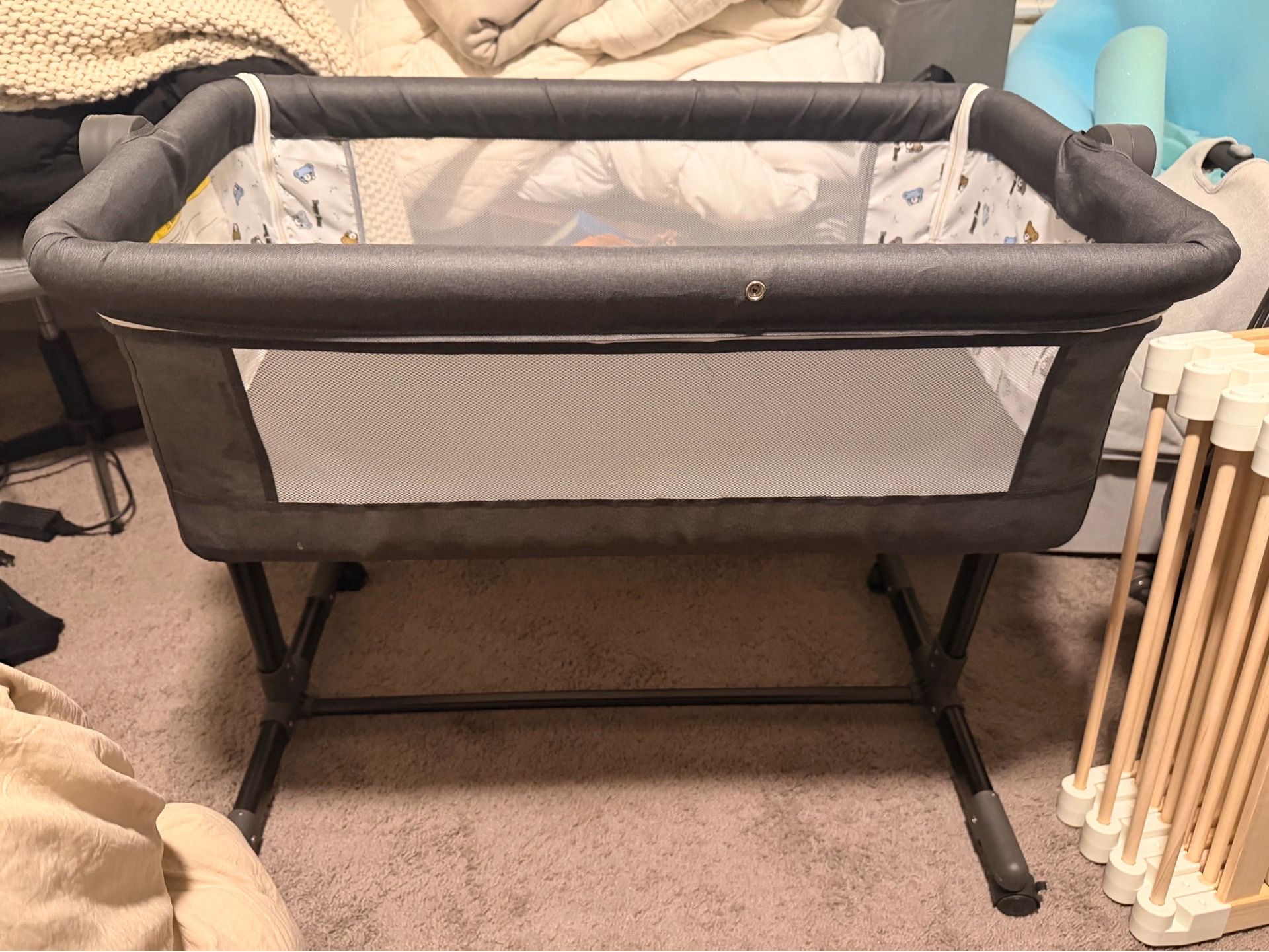 Grey Bassinet W/ Optional Storage