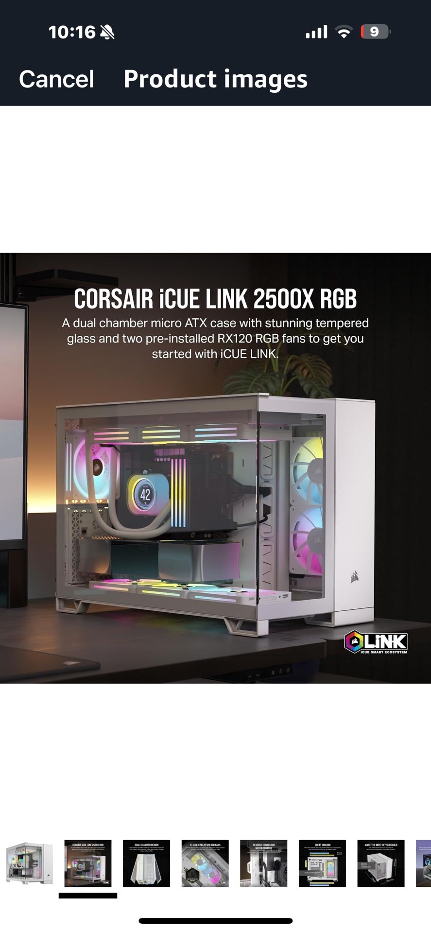 CORSAIR iCUE LINK 2500X RGB Small-Tower mATX Dual Chamber PC Case – Panoramic Tempered Glass – Reverse Connection Motherboard Compatible – 2x CORSAIR