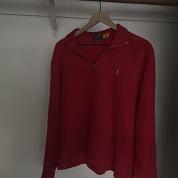 polo ralph lauren red quarter zip
