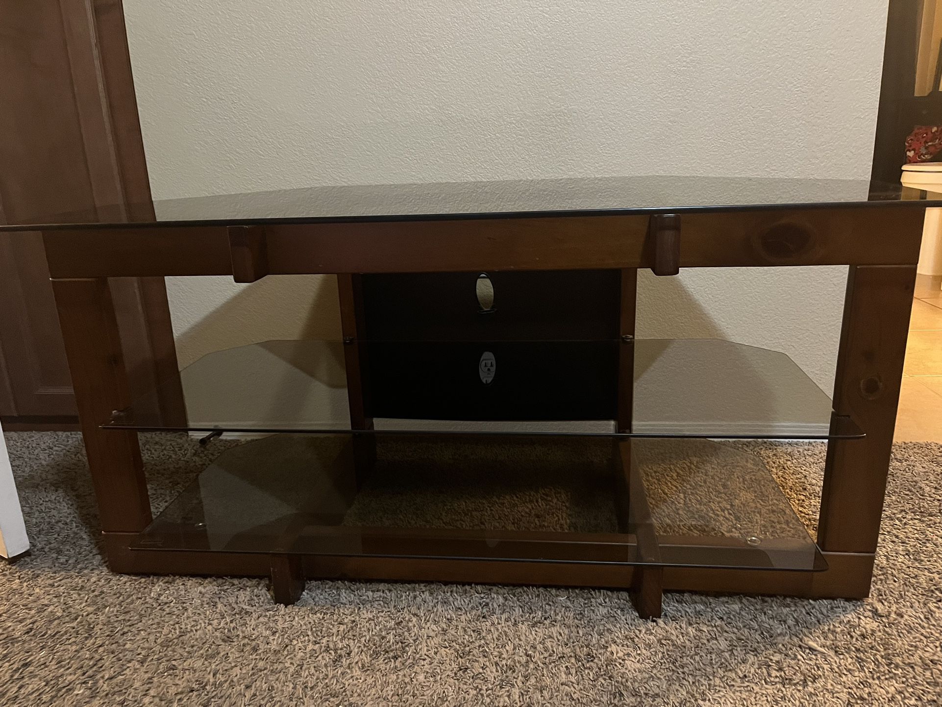 Wood Glass Tv Stand 