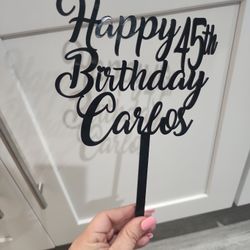 Acrylic Cake TOPPER