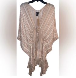 Steve Madden Women's Tassle Tie-Front Kimono Cover Up NWT One Size