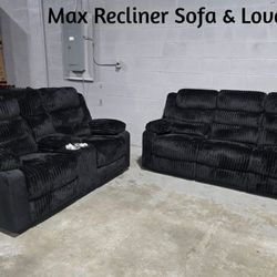 Tercor 3pcs Set| Habersham Bedframe (Black, Beige, Gray & Blue)| XXL Galaxy Sofas | Marcus a recliner Sofa | & ~ Love Seats|