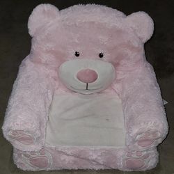 Pink Bear Plush Chair for Kids