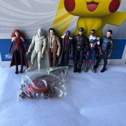 Marvel Legends Disney+ Captain America Sam Wilson BAF Wings AND Loki Solo Figure (USED) Hasbro.