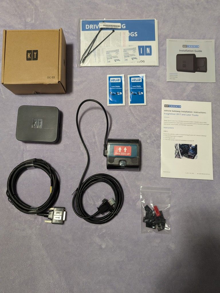 KT Keep Truckin DC33 AI Dash cam AND the KBB Electronic Logging Device AND Cable