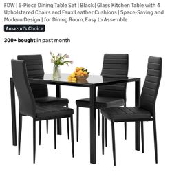 5-Piece Dining Table Set | Black
