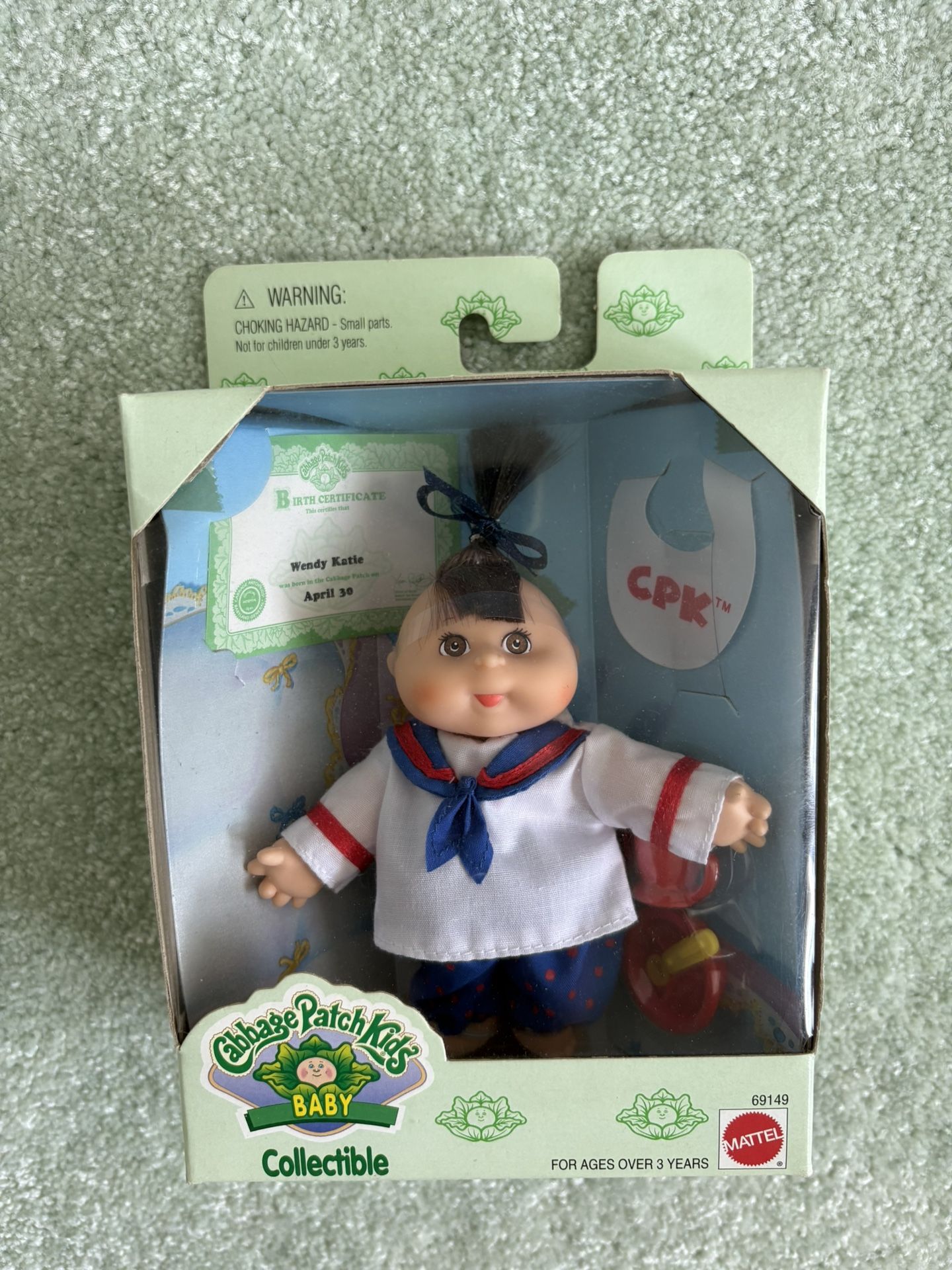 Cabbage, Patch Kids, Baby Collectible Wendy, Katie, April 20 By Mattel New Never Opened